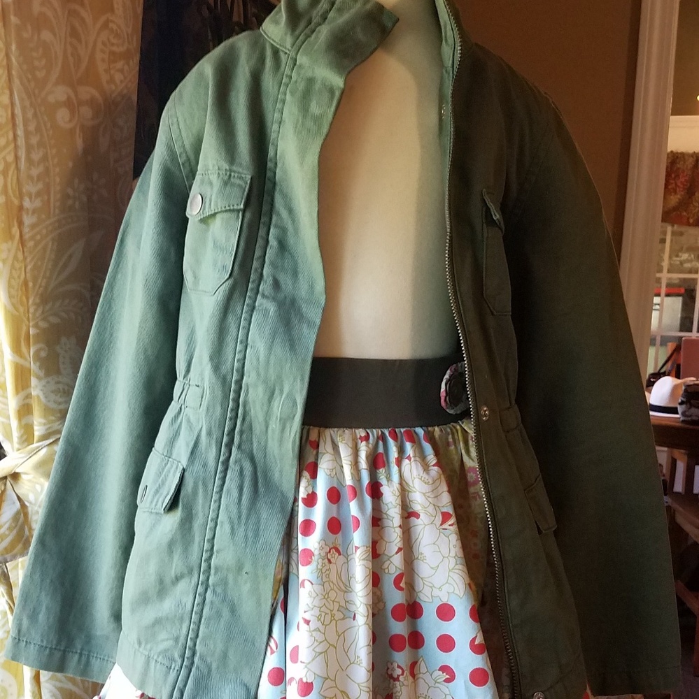 Army green fall trench coat